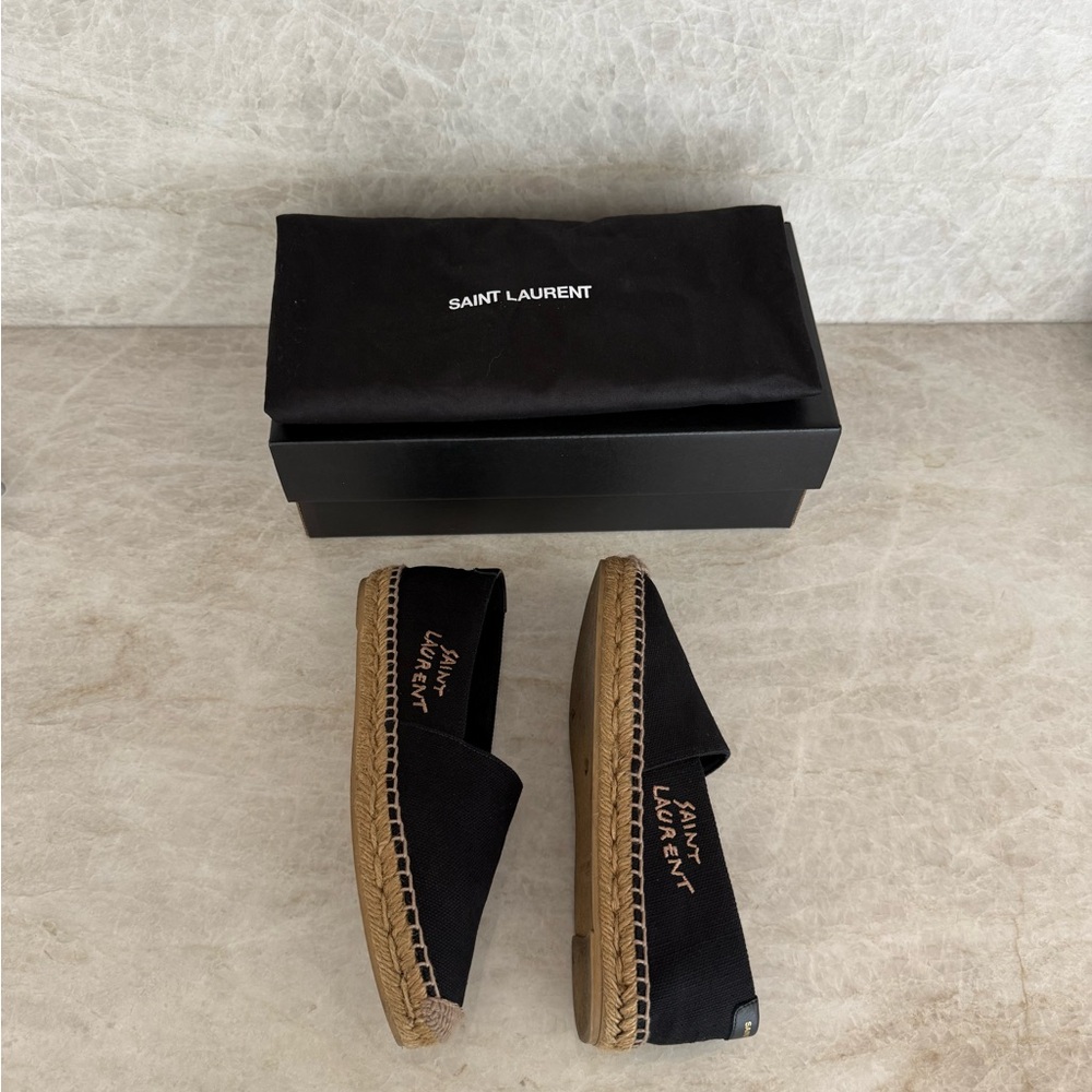 Saint Laurent Black Espadrilles 37.5